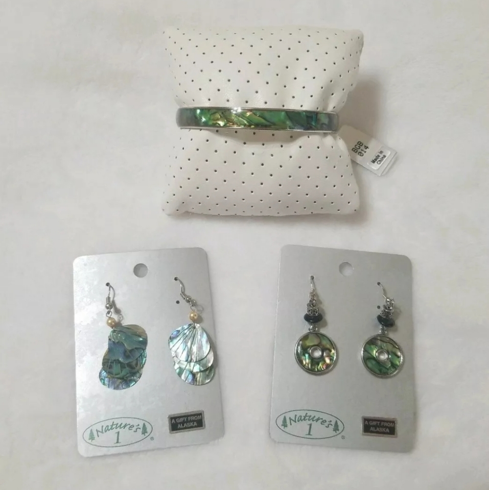 NATURE'S 1 Abalone Shell Earrings & Bracelet